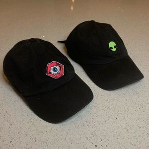 2 Dad Baseball Hats - Alien and Eyeball